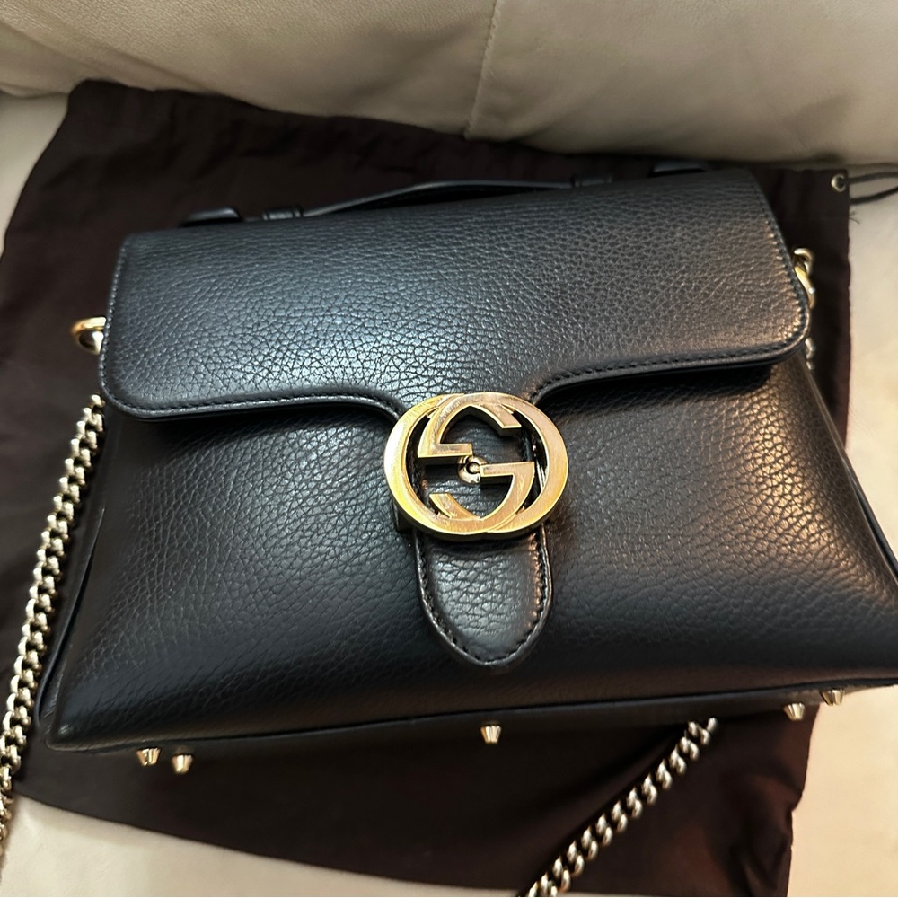 ❌SOLD❌Gucci Interlocking Flap Tote Bag with Chain Shoulder Bag - Picture 2 of 16